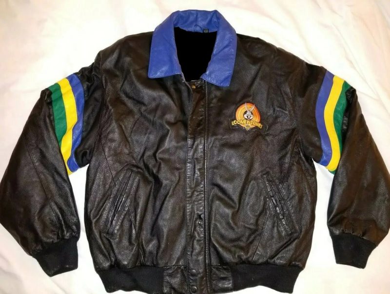 Vintage 90s Looney Tunes Leather Jacket