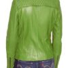 back view of Women’s Lime Green Quilted Biker Jacket