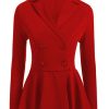 Woolen Red Double Breasted Frock Style Coat