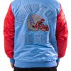 Back view of Oilers NFL Bomber Jacket