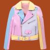 Pastel Multi-Colored Hayley William Biker Jacket