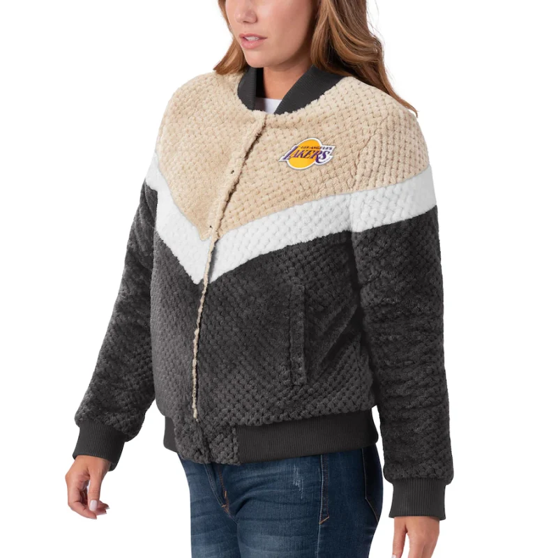 Los Angeles Lakers Women's Black Snap Jacket