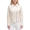Women’s Cycle Leather Cream Jacket