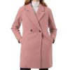 Women’s Notched Double Breasted Pink Coat