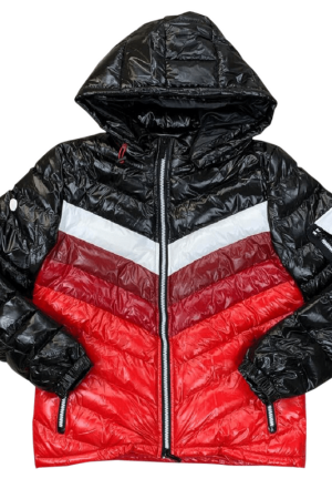 BKYS Color Striped Black Puffer Jacket 