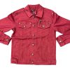 BORN FLY BURGUNDY DENIM JACKET