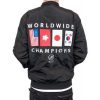 Black Polyester MA1 Bomber Jacket