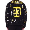 Black Sequin On Mesh yellow Ripped Denim Jacket