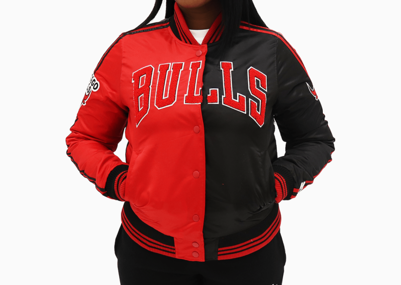 Chicago Bulls NBA Two Tone Black and Red Jacket