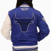 Chicago Bulls NBA Varsity Satin Blue Jacket