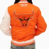 Chicago Bulls NBA Varsity Satin Orange Jacket