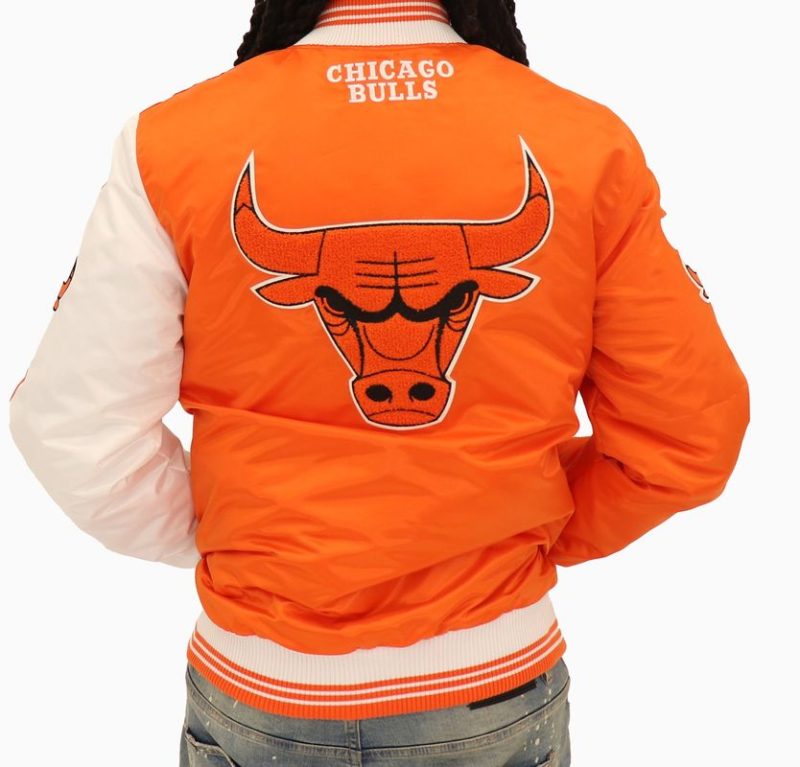Chicago Bulls NBA Varsity Satin Orange Jacket