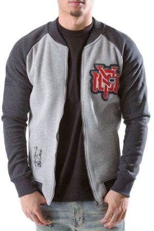 Crossing Lines Jersey Bomber Jacket