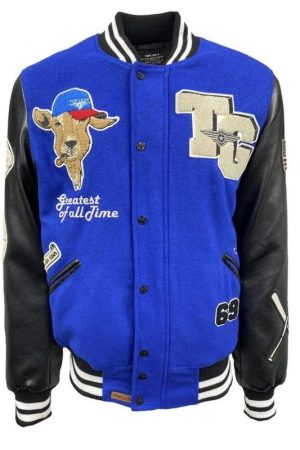 Flying Goat Wool PU Blue Jacket 