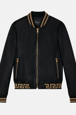 Greca Nappa Leather Bomber Jacket