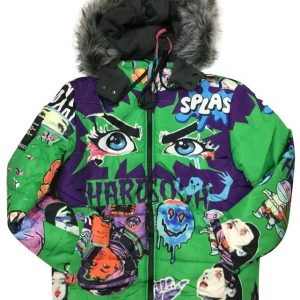 Hardsoda Green Psycho Puffer Jacket 
