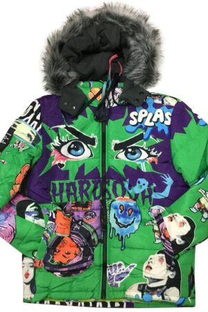 Hardsoda Green Psycho Puffer Jacket 