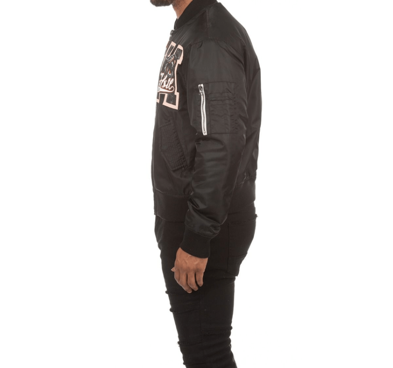 Hustle Gang Black Laser Lines Bomber Jacket 