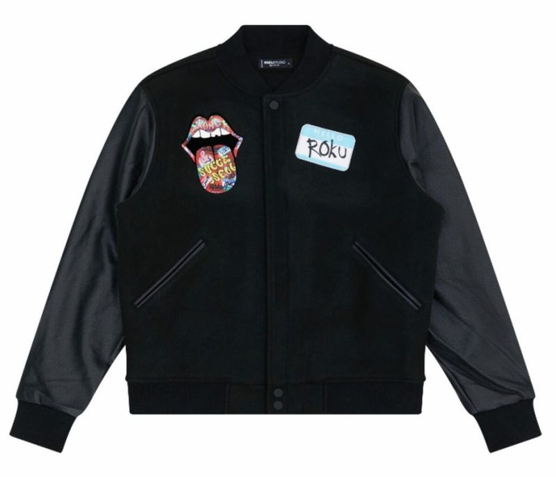 Jet Black Stoned & Successful Jacket Bomber Jacket