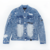 Light Wash Fall Back Blue Denim Jacket with Shirt Style Collar