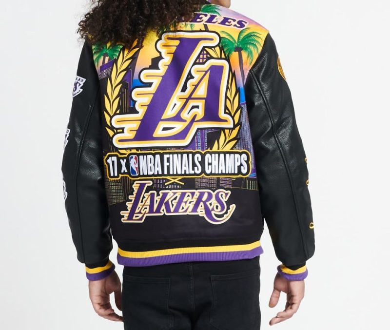 Los Angeles Lakers Remix Varsity Jacket Black