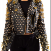 Lucifer Studded Crop Leather Jacket