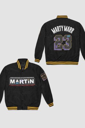 Martin Marty Marr #23 Black Varsity JacketMartin Marty Marr #23 Black Varsity Jacket