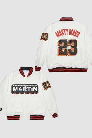 Martin Marty Marr #23 White Varsity Jacket