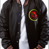 Men's Black Bomber College Jacket