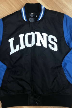 NFL Detroit Lions Blue Nylon Varsity Jacket