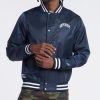 Navy Blue Classic Varsity Baseball Jacket 