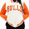 Orange and White Chicago Bulls NBA Satin Jacket