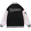 Polyester Black Broken Heart Varsity Jacket