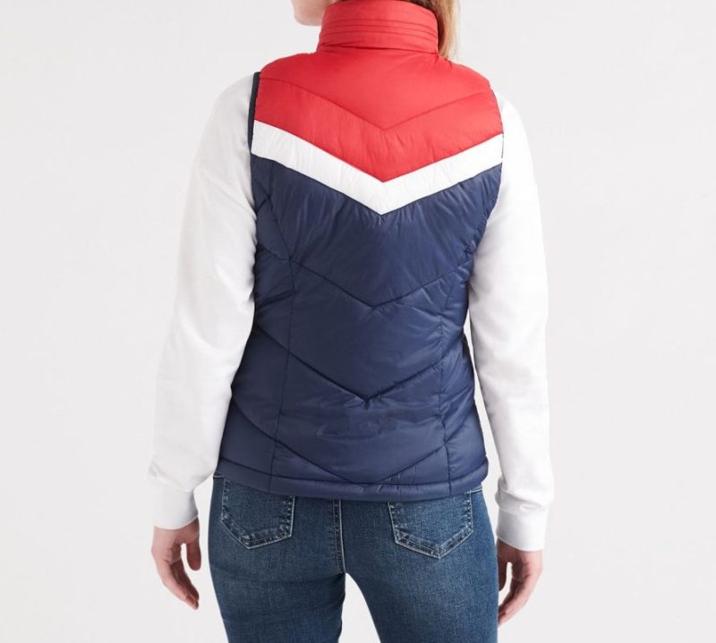 Puffer Varsity Chevron Blocked Vest 