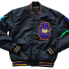 Rashomon Black Satin Bomber Jacket