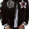 Stardust Velvet Black Bomber Jacket