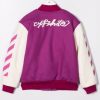 Wool Purple Varsity Bomber Jacket