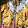 Mustard Yellow Satin Puffer Jacket