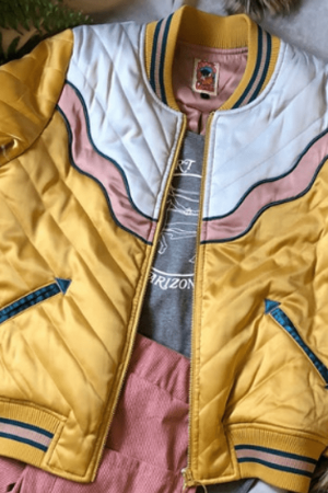 Mustard Yellow Satin Puffer Jacket