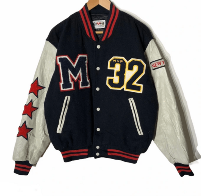 Navy Blue MVP Varsity Bomber Jacket