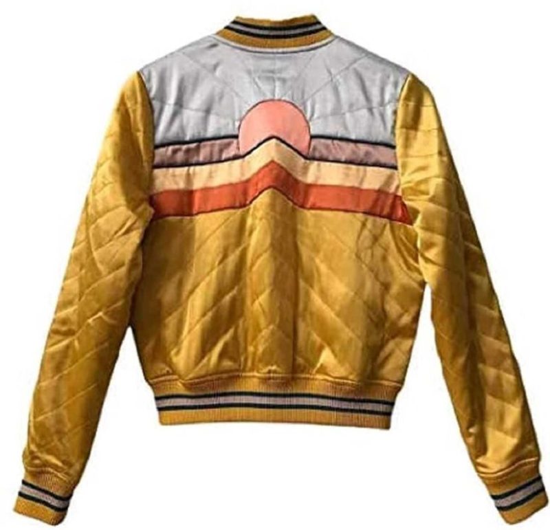 Mustard Yellow Satin Puffer Jacket