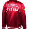 Red Faithful To The Bay Satin Jacket