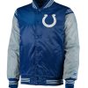 Indianapolis Colts Starter Satin Gray and Blue Jacket