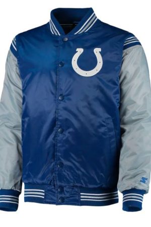 Indianapolis Colts Starter Satin Gray and Blue Jacket