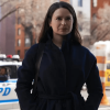 inventing anna Katie Lowes belted waist black coat