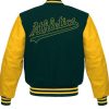 Oakland Athletics MLB Yellow and Green Letterman Jacket
