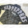 Red Peppers Paris Black Satin Trucker Jacket
