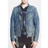 Peak Lapel Blue Diesel Denim Moto Jacket