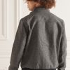 Check Pattern Woolen Gray Bomber Jacket