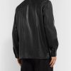 Shirt Style Black Leather Jacket